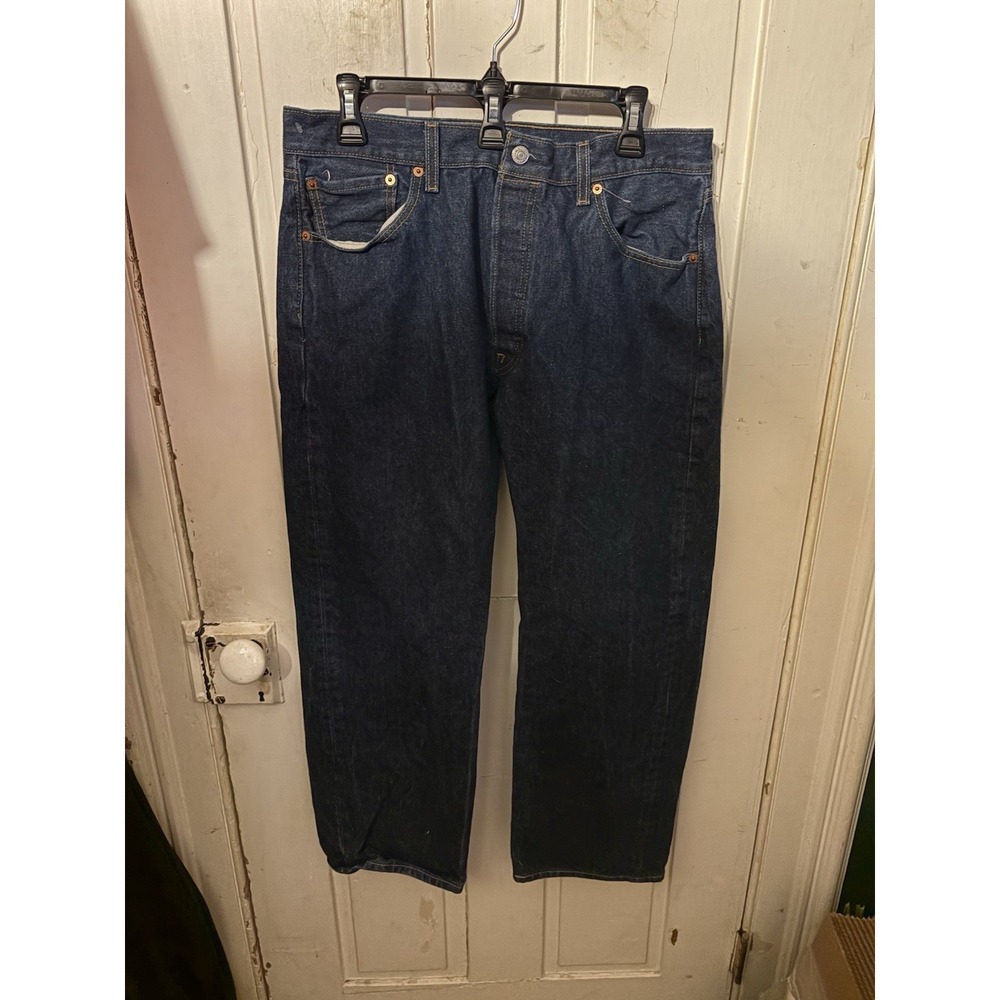 LEVIS‎ 501 Jeans Mens 36x30 Blue Straight Button Fly Denim Classic